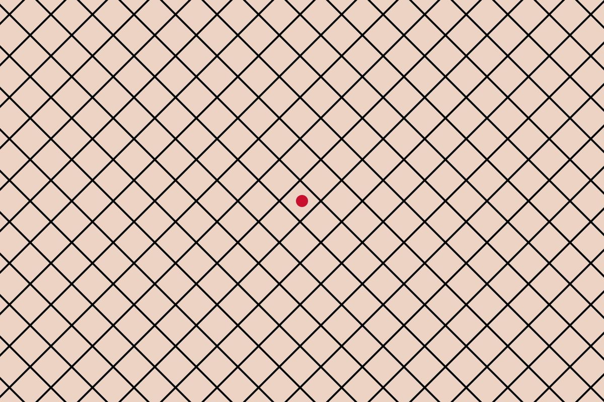A black fishing-net pattern on a nude background